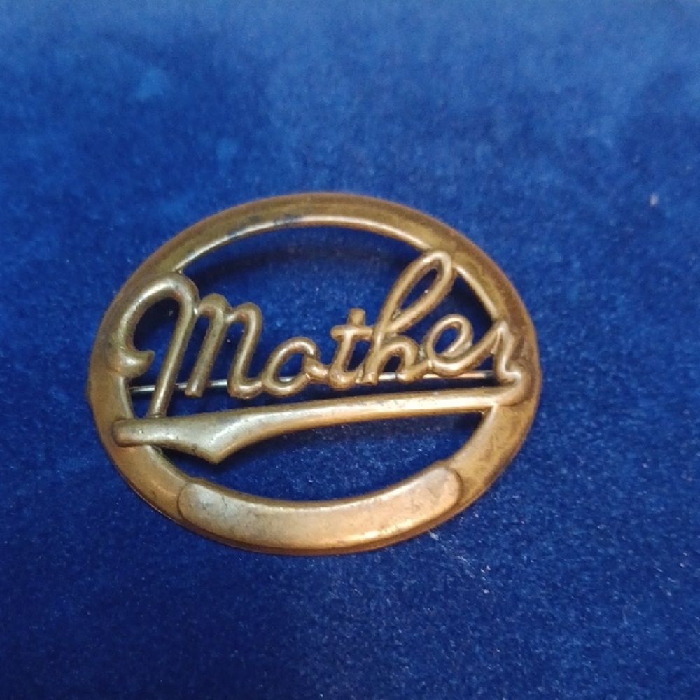 Antique Brass Mother Brooch